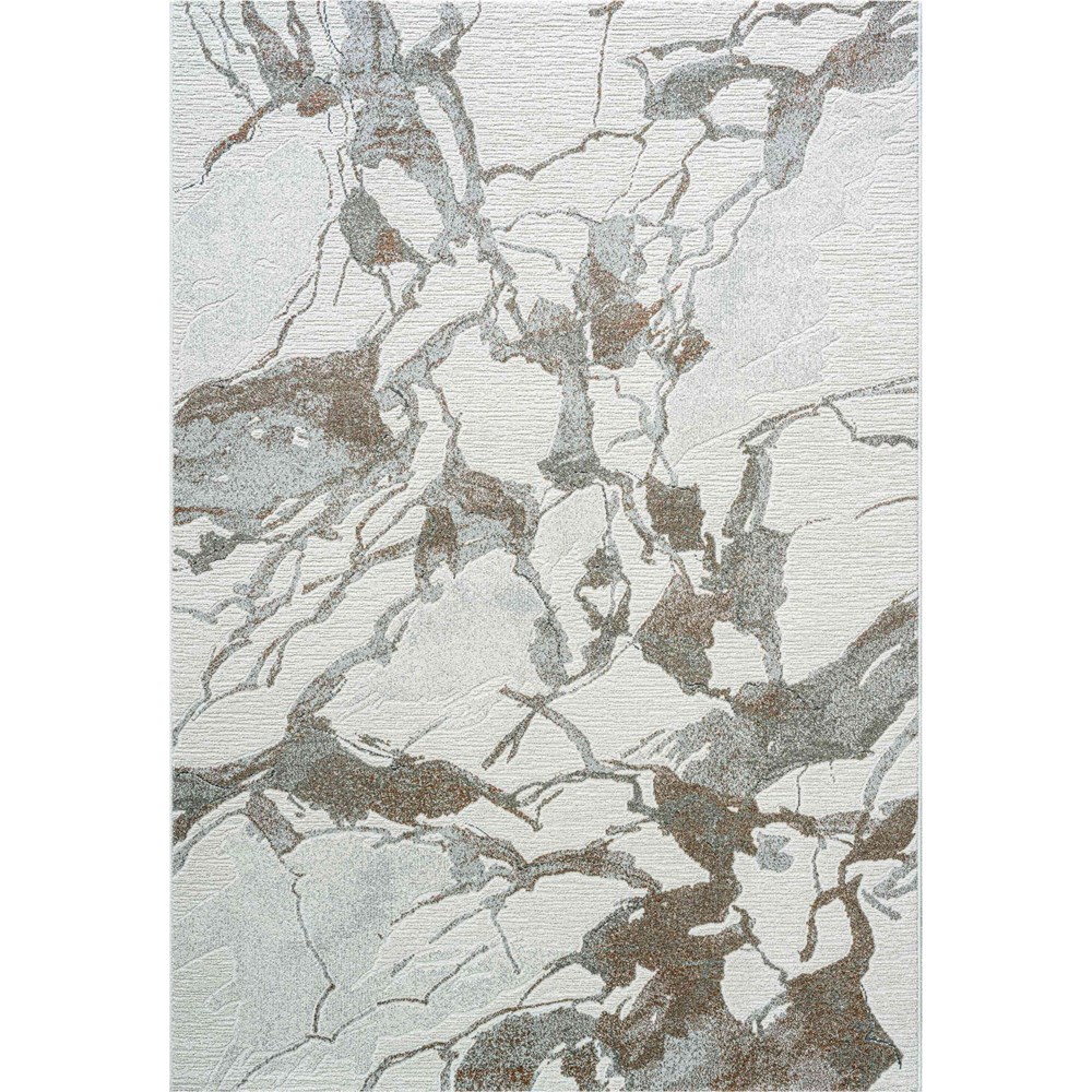 Milano 46014 6111 Abstract Marble Rugs in Grey